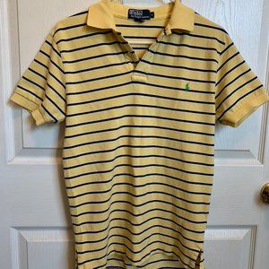 Polo by Ralph Lauren yellow/ blue/ white striped dress shirt Size small